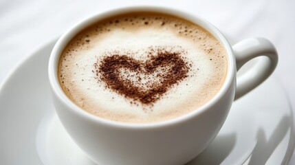 Obraz premium Heart Shaped Coffee Art - A Perfect Morning Brew