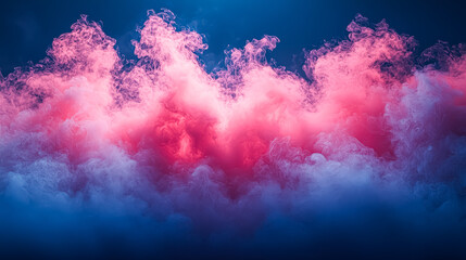 Fototapeta premium Colorful sky with clouds and a body of water. The sky is filled with a variety of colors, including red, yellow, and blue. The clouds are fluffy and spread out across the sky