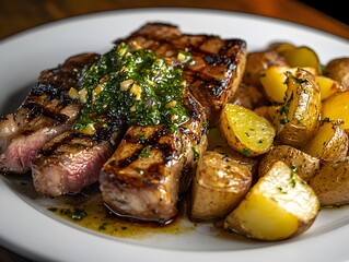 grilled meat with vegetables