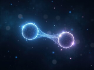 Visualization of quantum entanglement demonstrating the connection between two particles in a cosmic environment