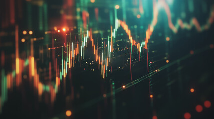 Obraz premium Abstract black background with Colorful charts and graphs with statistics to innovative analyze business potential and forecast future development of companies growth.