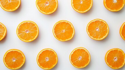 Fototapeta premium Vibrant Orange Slices Pattern: A Fresh and Healthy Food Arrangement
