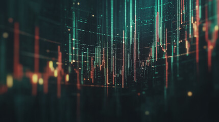 Abstract black background with Colorful charts and graphs with statistics to innovative analyze business potential and forecast future development of companies growth.