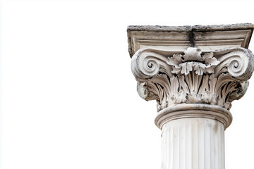 Capitale antique column isolated on white background