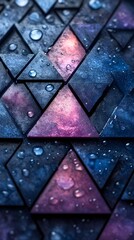 A geometric pattern of triangles arranged in a soft ombre effect.