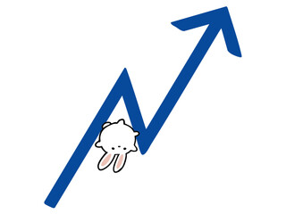 かくかく上向き うさぎ