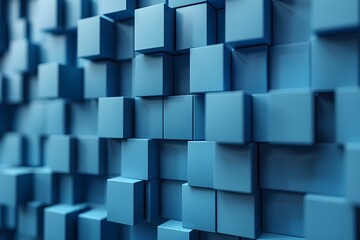 Obraz premium A bunch of blue cubes stacked on top of each other