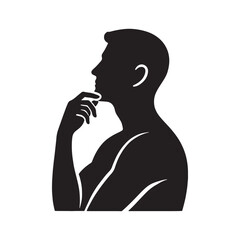 Profile of a thinking person in silhouette for creative use - thinking person silhouette - thinking person vector - thinking person illustration - thinking silhouette - thinking vector
