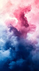 Obraz premium A background of watercolor washes blending softly in shades of pink and blue.