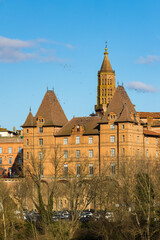 Ingres Bourdelle Museum in Montauban, housed in a former episcopal palace, viewed from the Tarn...