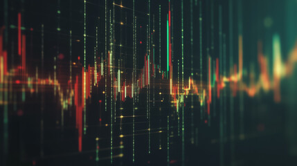 Abstract black background with Colorful charts and graphs with statistics to innovative analyze business potential and forecast future development of companies growth.
