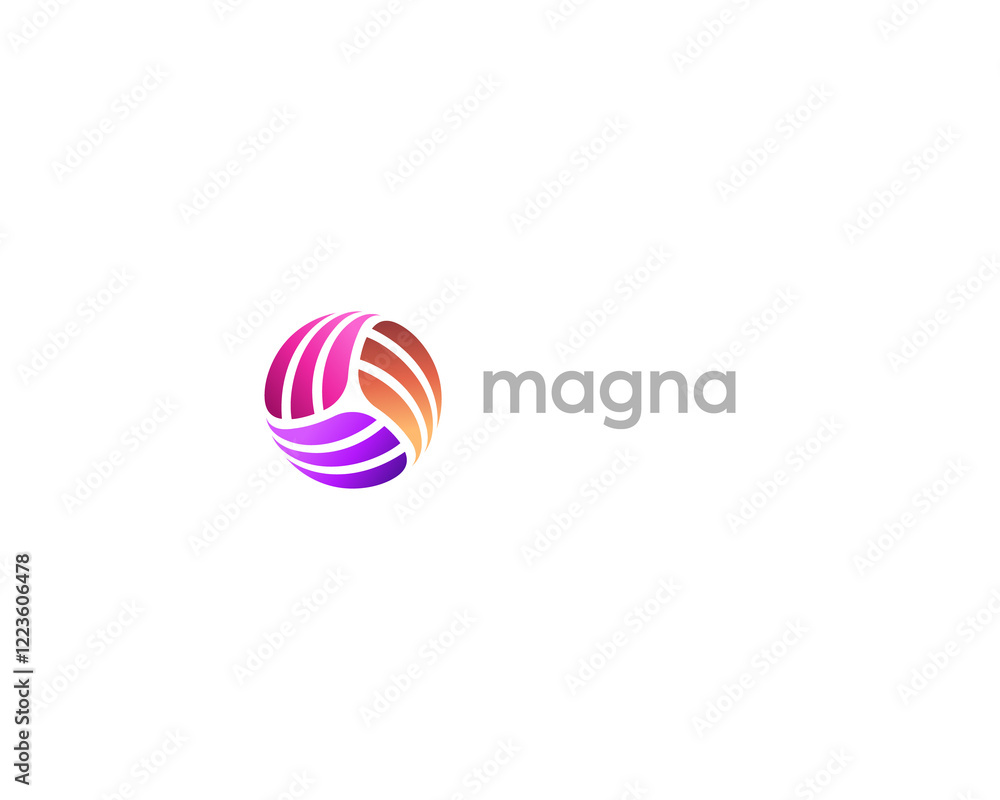 Poster abstract vortex gradient logo design. rotation swirl flat sign. universal atom science symbol. illus