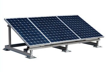 Solar panels on white background