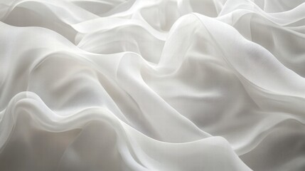 Obraz premium White Fabric Abstract Background with Wavy Layer