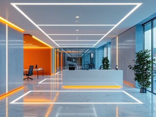 Installation of a white calcium silicate square grid suspended ceiling in a large office space, enhanced with LED lighting for optimal reflection.