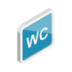 3D Isometric Flat Vector Set of Restroom Signs, Wasthroom Pictograms. Item 7