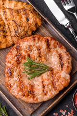 Delicious fresh grilled turkey fillet with spices and herbs