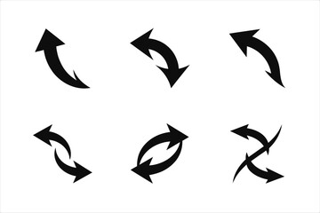  Opposite Curved Arrows Vector Silhouette Design