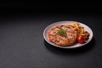 Delicious fresh grilled turkey fillet with spices and herbs