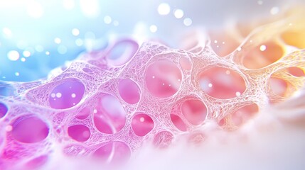 Abstract pastel foam texture, glowing background, science concept, website banner