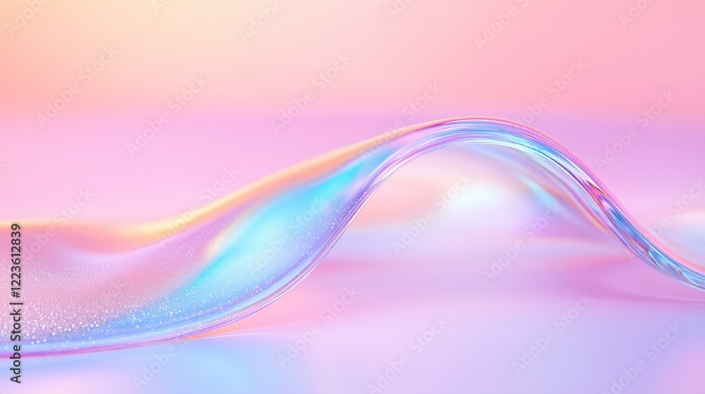 Canvas Prints abstract fluid wave with soft pastel colors and iridescent highlights