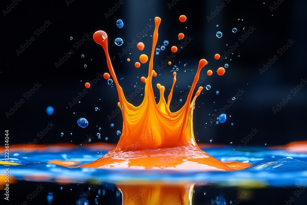 Poster vivid swirls: capturing colorful paint in dynamic motion creates abstract elegance and vibrancy