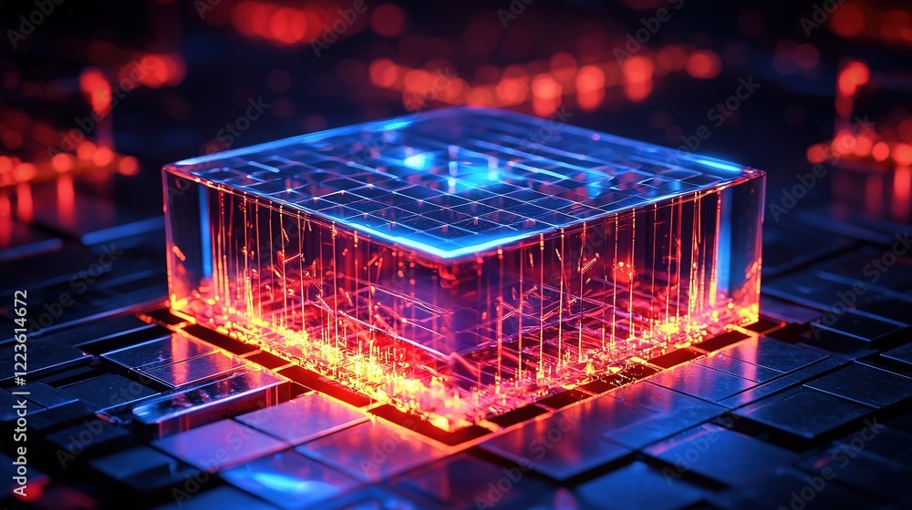 Poster edge computing innovation showcase digital realm technology artwork futuristic environment macro vie