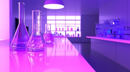 Women-led innovative experiments in a glowing science laboratory a creative and inspirational environment