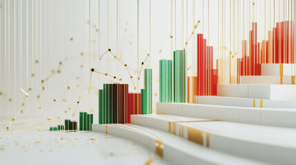 Abstract black background with Colorful charts and graphs with statistics to innovative analyze business potential and forecast future development of companies growth.