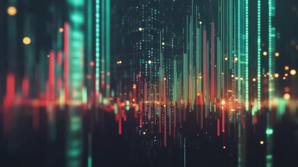 Fototapeta premium Abstract black background with Colorful charts and graphs with statistics to innovative analyze business potential and forecast future development of companies growth.