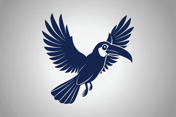 Flying Toucan bird silhouette, Vector illustrations