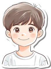Happy Boy Anime Style Cartoon Illustration