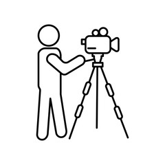 Cameraman icon Vector logo set flat