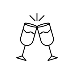 Champagne toast icon Vector logo set flat
