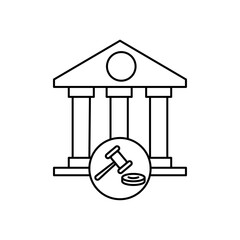 Court judgement icon Vector logo set flat