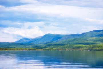Summer landscape. Russia, Tuva Republic, Lake Azas