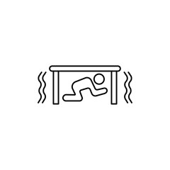 Earthquake safety place icon Vector logo set flat