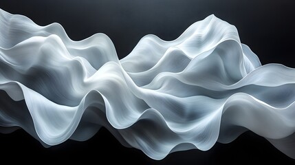 Fototapeta premium A bold wave design in monochrome tones flowing vertically across the canvas.