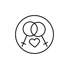 lesbian relationship icon Vector logo set flat