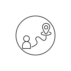 Man going to destination icon Vector logo set flat