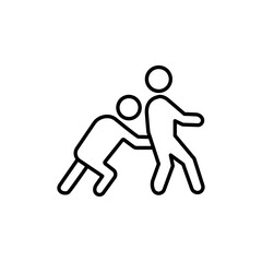 Man pushing another person icon Vector logo set flat
