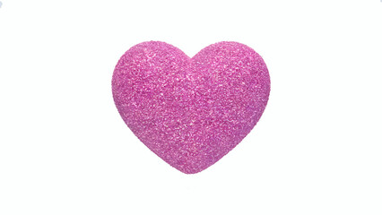 3D Render of a Vibrant Pink Glittery Heart on a White Background