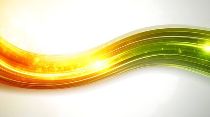 Obraz premium Abstract Golden And Green Wave Design