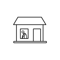 Retirement home icon Vector logo set flat