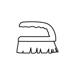 Scrubbing brush icon Vector logo set flat