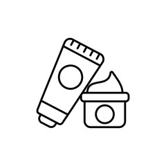 Skincare products icon Vector logo set flat