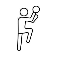 Soccer player with ball icon Vector logo set flat