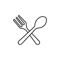 spoon and fork icon Vector logo set flat