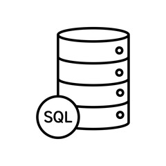 SQL server icon Vector logo set flat