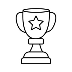 Trophy cup with star icon Vector logo set flat